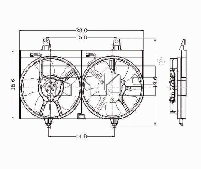 TYC Cooling Fan Assembly for Nissan Sentra 2000-2001 w/ A/C OEM # 21481-6M100