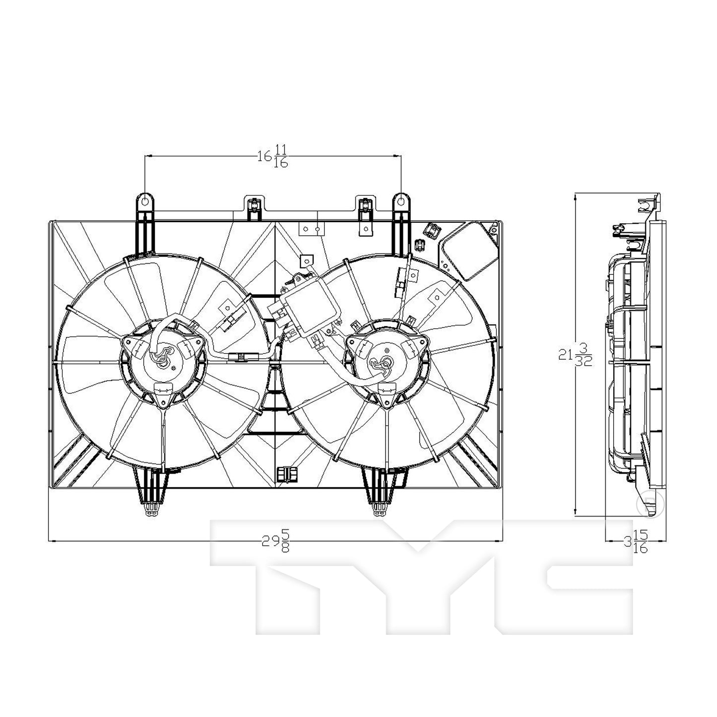 TYC Cooling Fan Assembly for INFINITI M45 2006-2010 OEM # 21481-EG00A