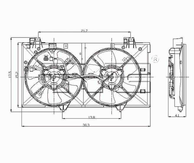 TYC Cooling Fan Assembly for Mazda 6 2003-2008 OEM # AJ57-15-025N