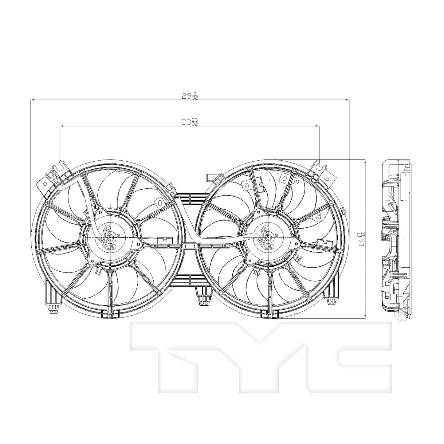 TYC Cooling Fan Assembly for Nissan Maxima 2016-2021 OEM # 21481-3NT0B