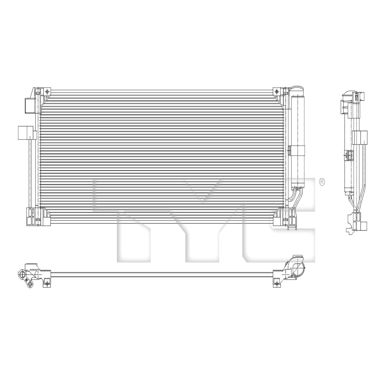 TYC AC Condenser for INFINITI QX50 2019-2020 OEM # 92100-5NA0A