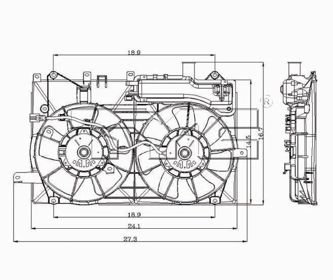 TYC Cooling Fan Assembly for Toyota Prius 2004-2009 OEM # 16361-21040