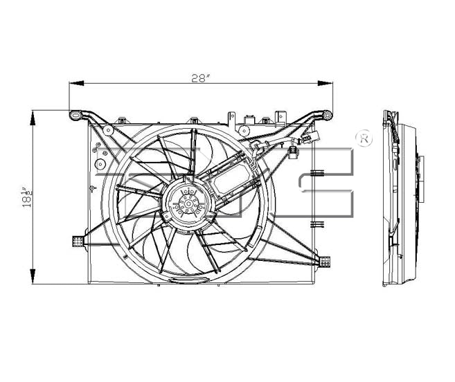 TYC Cooling Fan Assembly for Volvo S80 2000-2003 From CH 116811 OEM # 30636445
