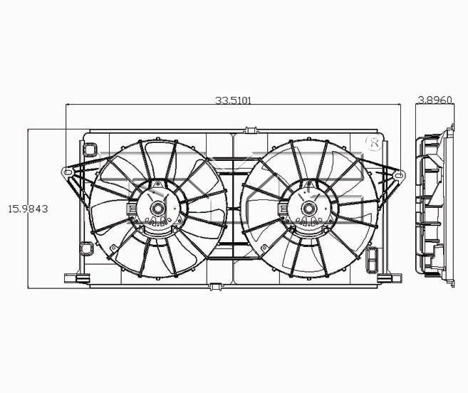 TYC Cooling Fan Assembly for Buick Lucerne 2006-2011 OEM # 21999691