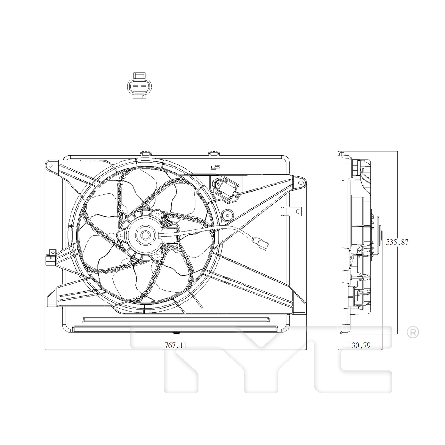 TYC Cooling Fan Assembly for Chevrolet Captiva Sport 2012-2015 OEM # 89019142