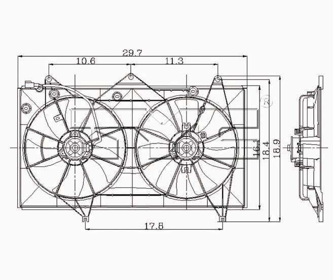 TYC Cooling Fan Assembly for Toyota Camry 2002-2006 USA BUILT OEM # 16361-03071