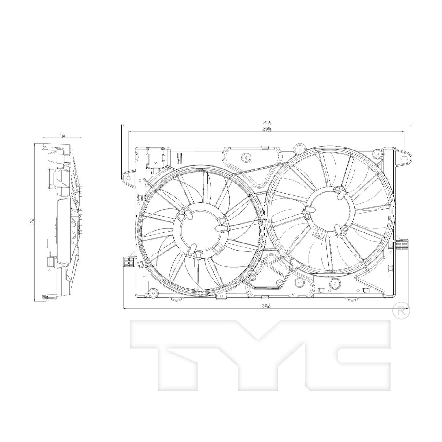 TYC Cooling Fan Assembly for Buick Regal 2014-2017 OEM # 20970656
