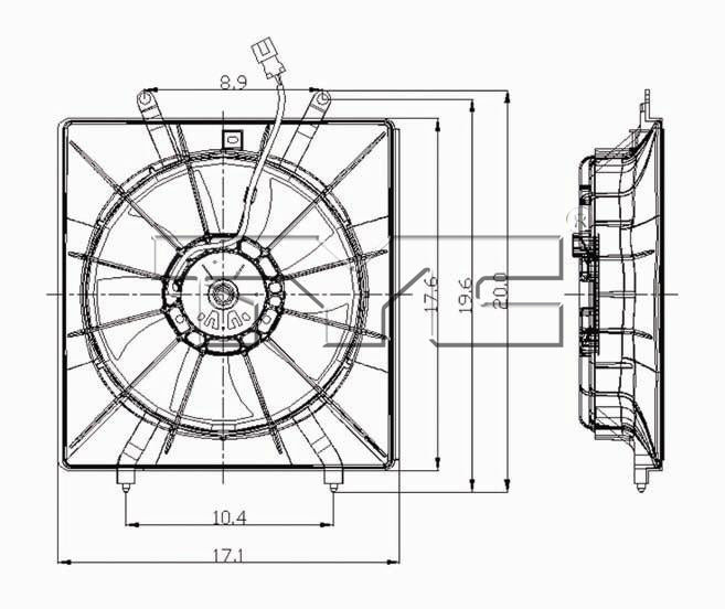 TYC Cooling Fan Assembly for Honda Odyssey 1999-2004 OEM # 19015-P8F-A01