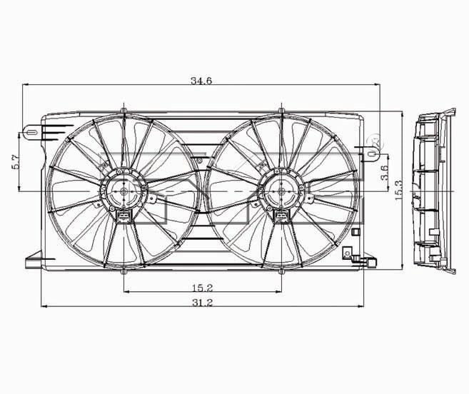 TYC Cooling Fan Assembly for Buick LeSabre 2000-2005 OEM # 12487606