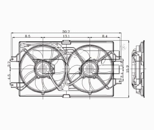 TYC Cooling Fan Assembly for Chrysler 300M 1999-2004 See Note OEM # 5066160AA