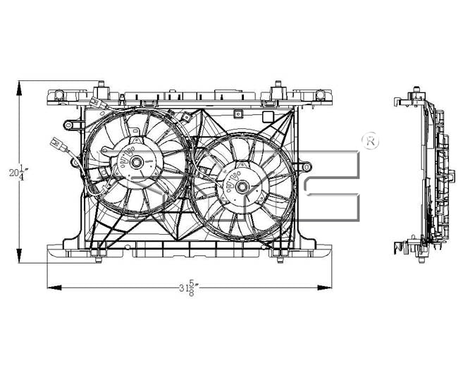 TYC Cooling Fan Assembly for Scion xB 2008-2015 OEM # 16361-28350
