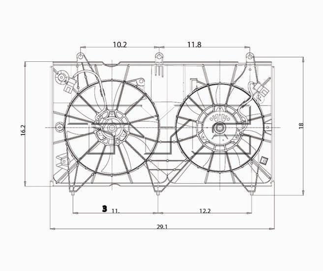 TYC Cooling Fan Assembly for Honda Accord 2003-2007 Denso OEM # 19015-RAA-A01