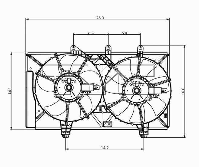 TYC Cooling Fan Assembly for Dodge Neon 2001-2003 OEM # 5019208AA