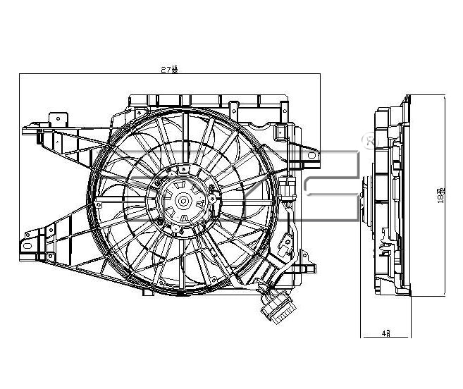 TYC Cooling Fan Assembly for Cadillac XLR 2005-2009 2nd Design OEM # 15819952