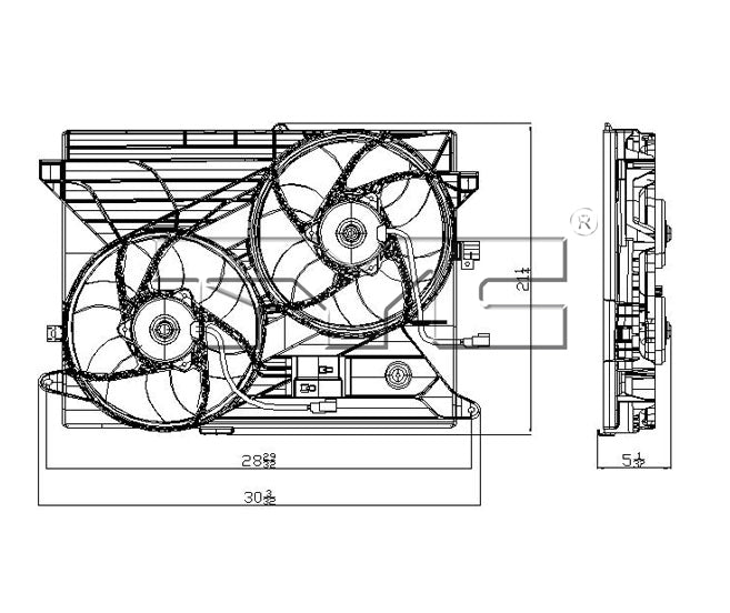 TYC Cooling Fan Assembly for Chevrolet Captiva Sport 2012 OEM # 89019134