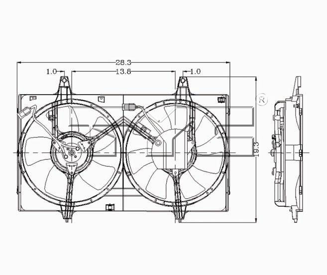 TYC Cooling Fan Assembly for INFINITI I30 1996-1999 OEM # 21481-2L700