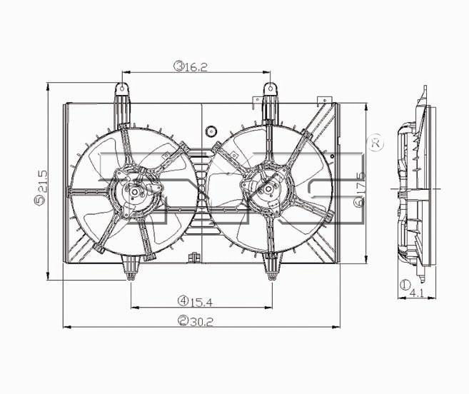 TYC Cooling Fan Assembly for Nissan Murano 2003-2007 OEM # 21481-CA000