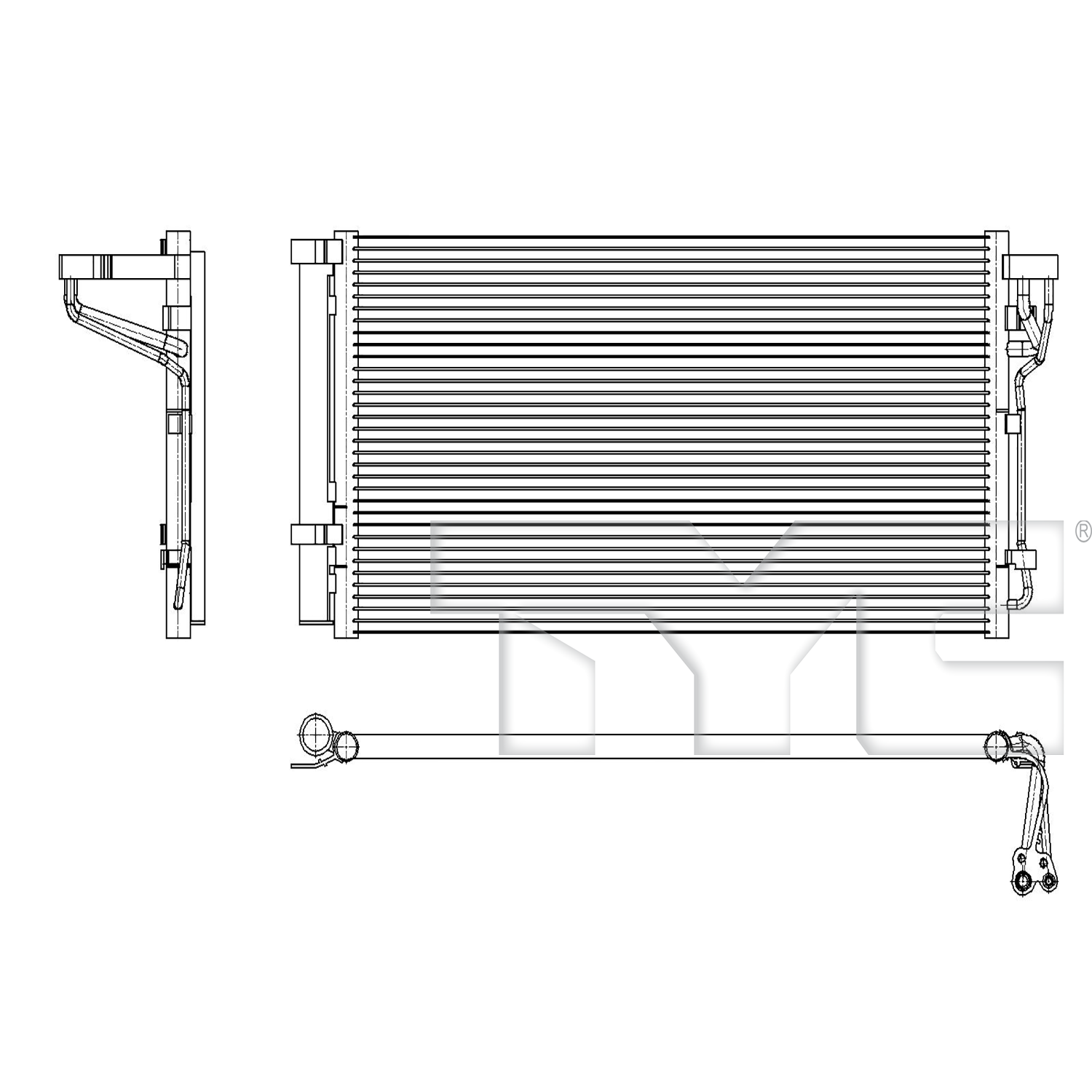 Hyundai A/C Condenser with OEM # 97606-L5AA0 TYC #  30317
