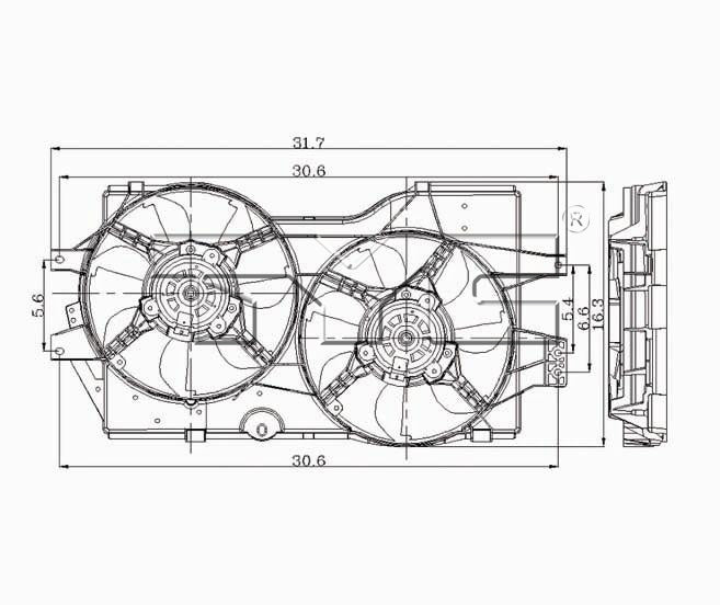 TYC Cooling Fan Assembly for Plymouth Grand Voyager 1996-2000 OEM # 4682624AB