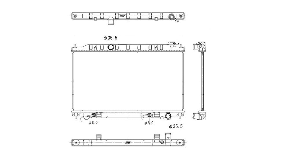 Nissan Radiator with OEM #  21460-ZK30A TYC #  13005