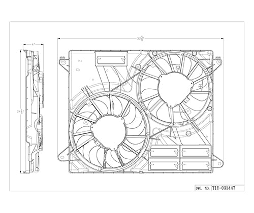 TYC Cooling Fan Assembly for Ford Edge 2015-2018 w Tow OEM # F2GZ 8C607 A