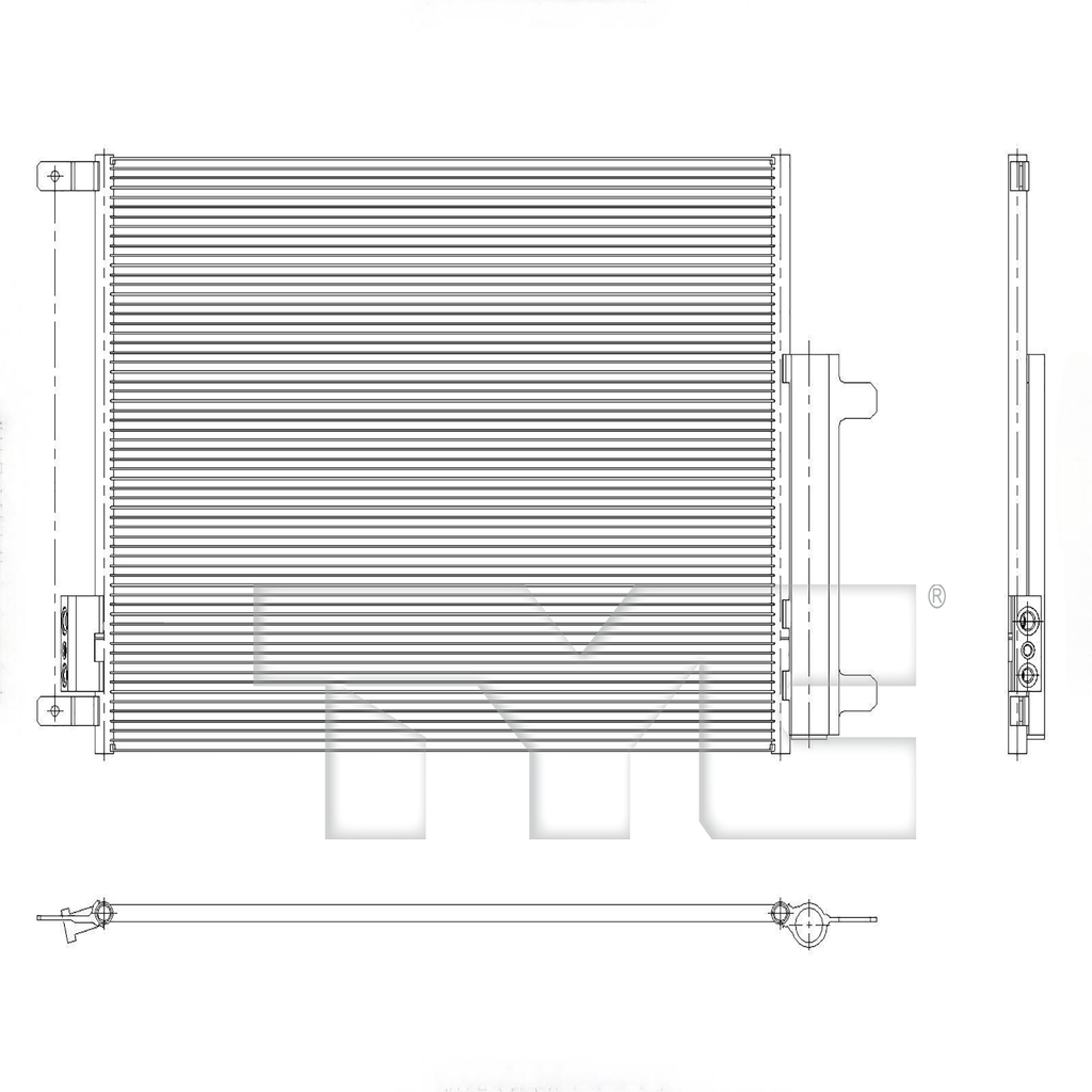 Alfa Romeo Dodge A/C Condenser with OEM # 68475915AA TYC #  30300