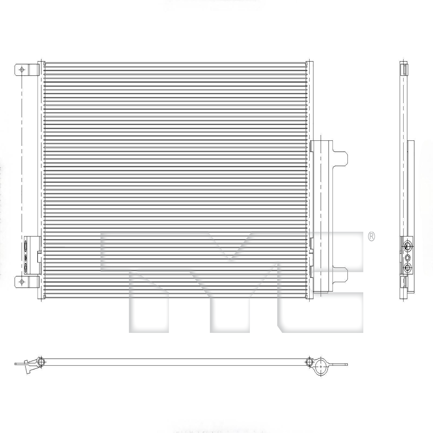 Alfa Romeo Dodge A/C Condenser with OEM # 68475915AA TYC #  30300