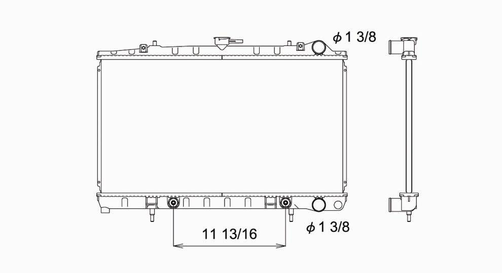 Nissan Radiator with OEM #  21460-53F01 TYC #  1276