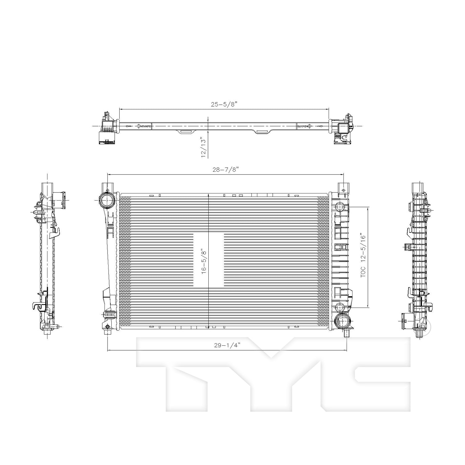 Mercedes-Benz Radiator with OEM #  203 500 05 03 TYC #  2337
