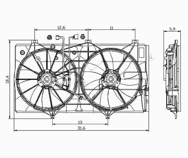 TYC Cooling Fan Assembly for Toyota Camry 2007-2011 See Note OEM # 16361-31120