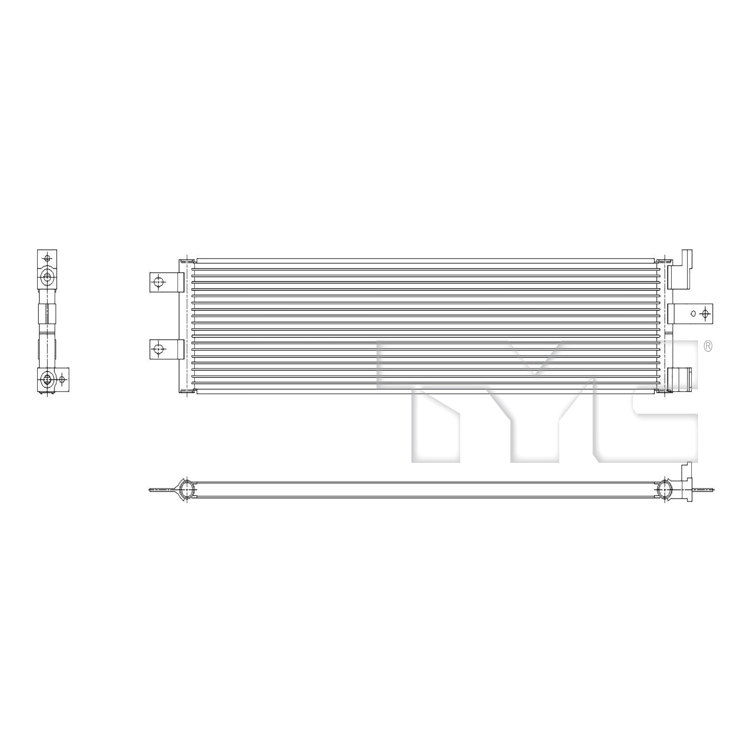 Kia A/C Condenser with OEM # 97606-CV100 TYC #  30246