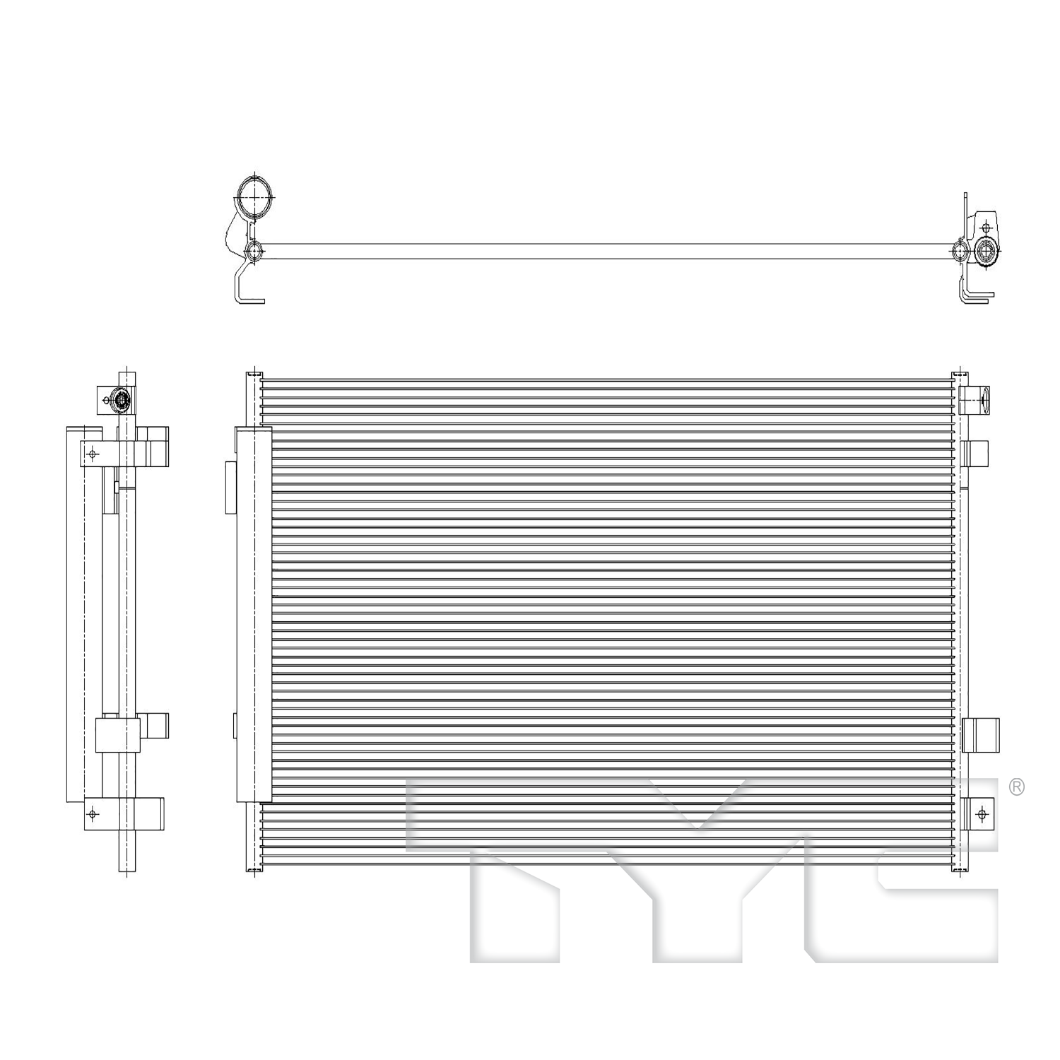 Ford A/C Condenser with OEM # PR3Z 19712 A TYC #  30269