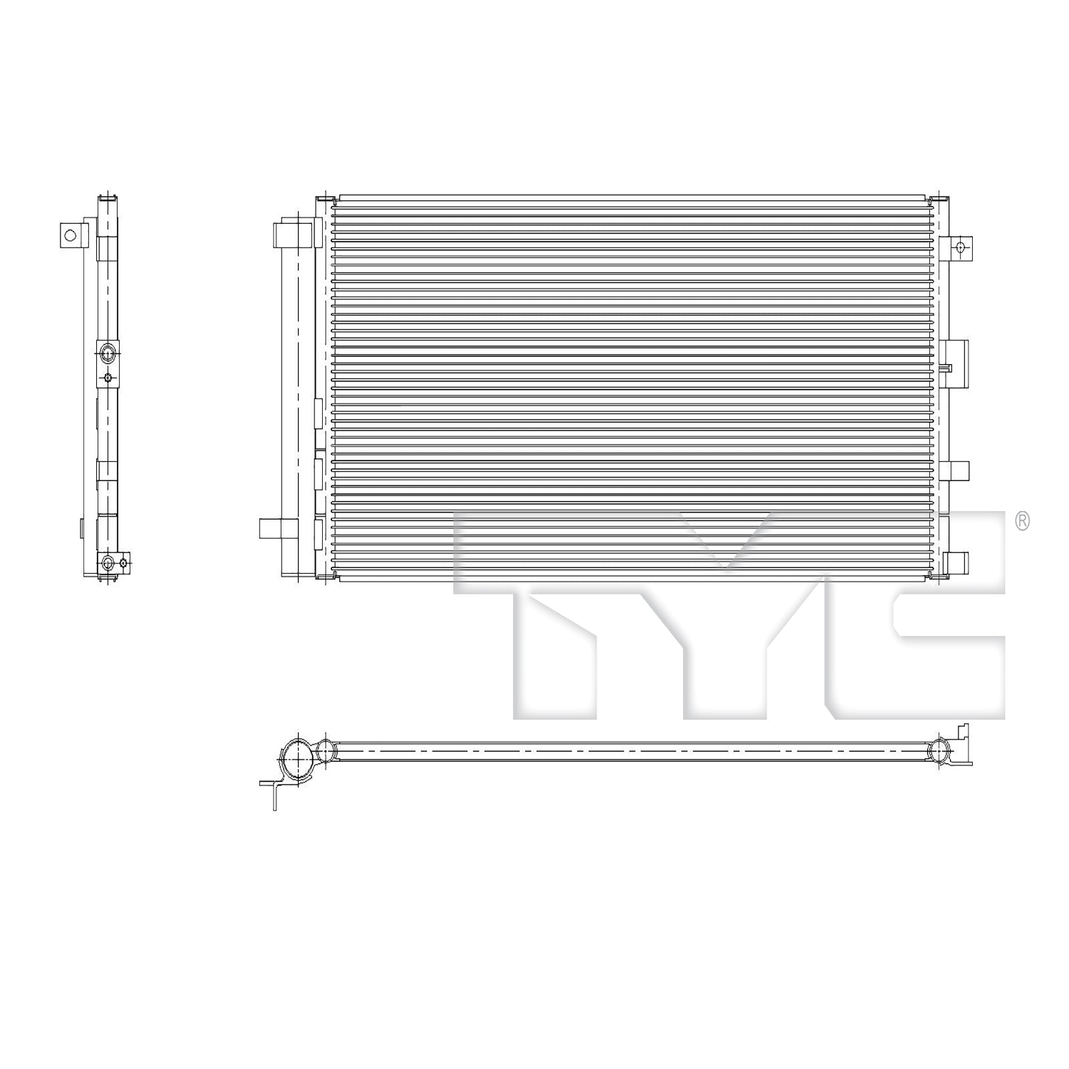 Kia A/C Condenser with OEM # 97606-AT000 TYC #  30250