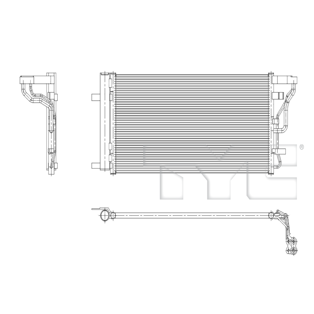 Kia A/C Condenser with OEM # 97606-M7100 TYC #  30272