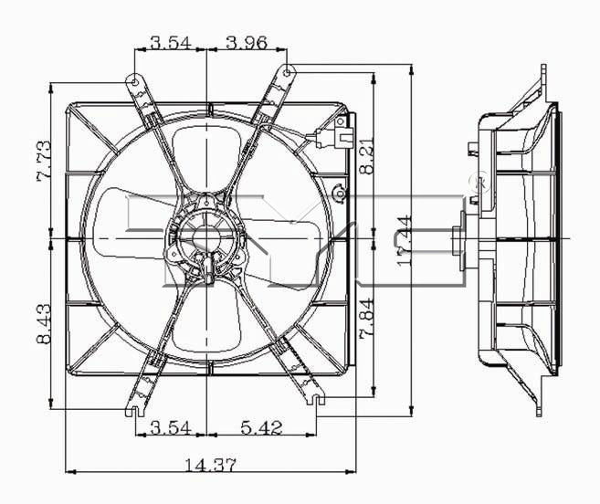 TYC Cooling Fan Assembly for Acura Integra 1994-2001 See Note OE# 19015-P72-003
