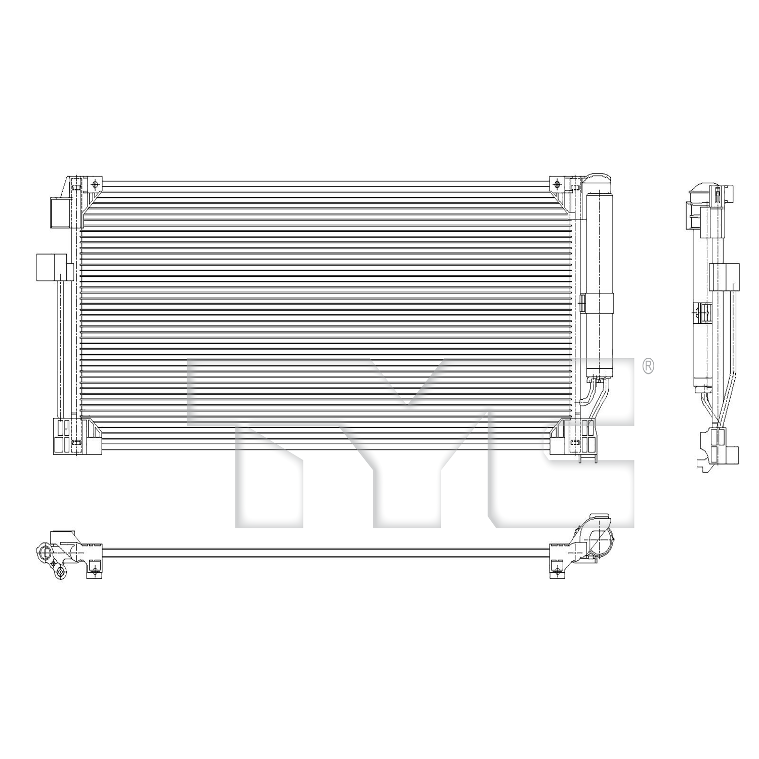 INFINITI A/C Condenser with OEM # 92100-5NA0A TYC #  30184