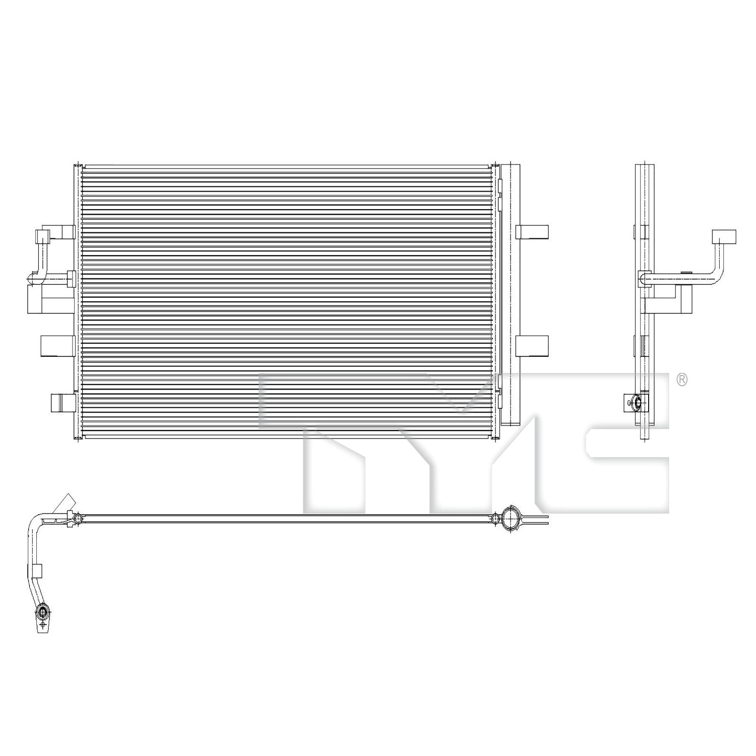 Ford A/C Condenser with OEM # MB3Z 19712 F TYC #  30277