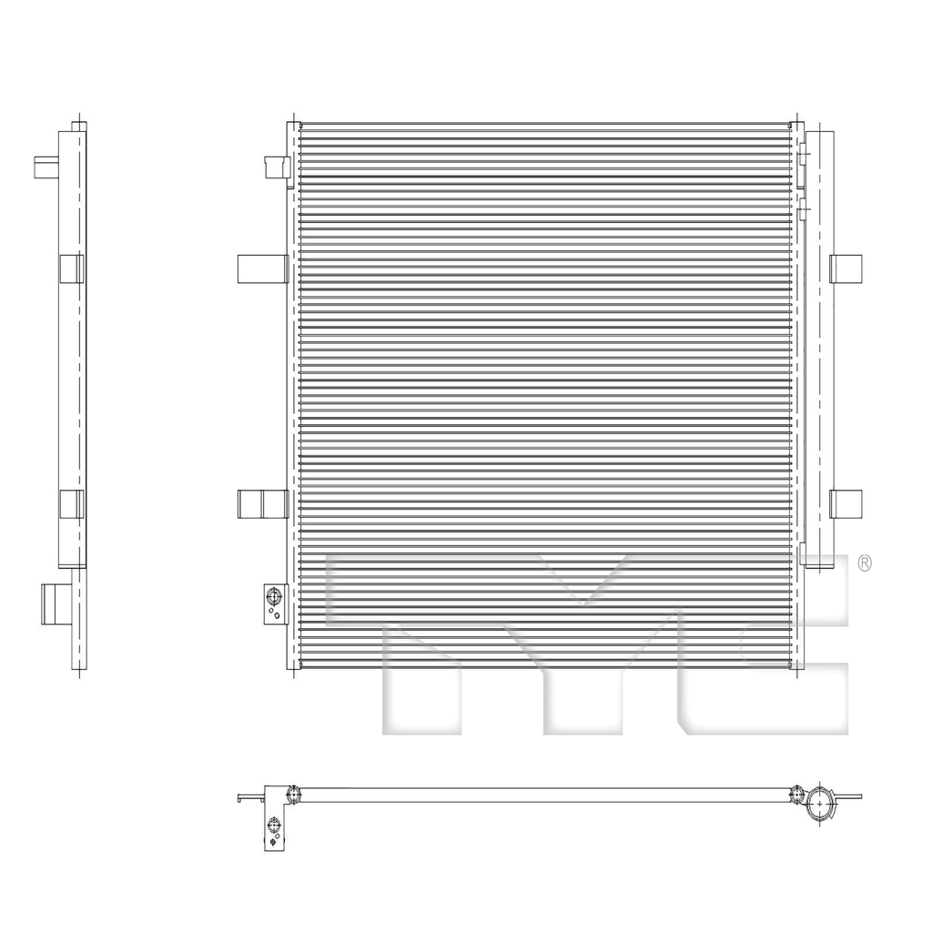 Audi VW A/C Condenser with OEM # 1EA 816 411 A TYC #  30265