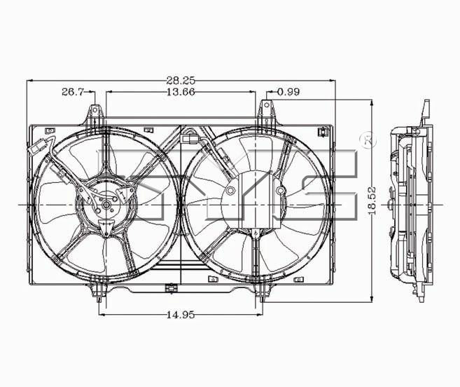 TYC Cooling Fan Assembly for Nissan Altima 1998-2001 OEM # 21481-0Z000