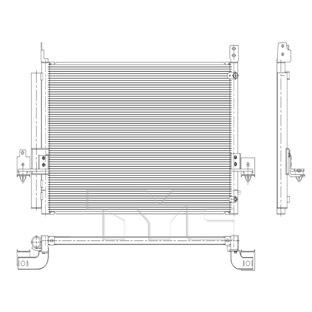 Toyota A/C Condenser with OEM # 884A0-34010 TYC #  30268