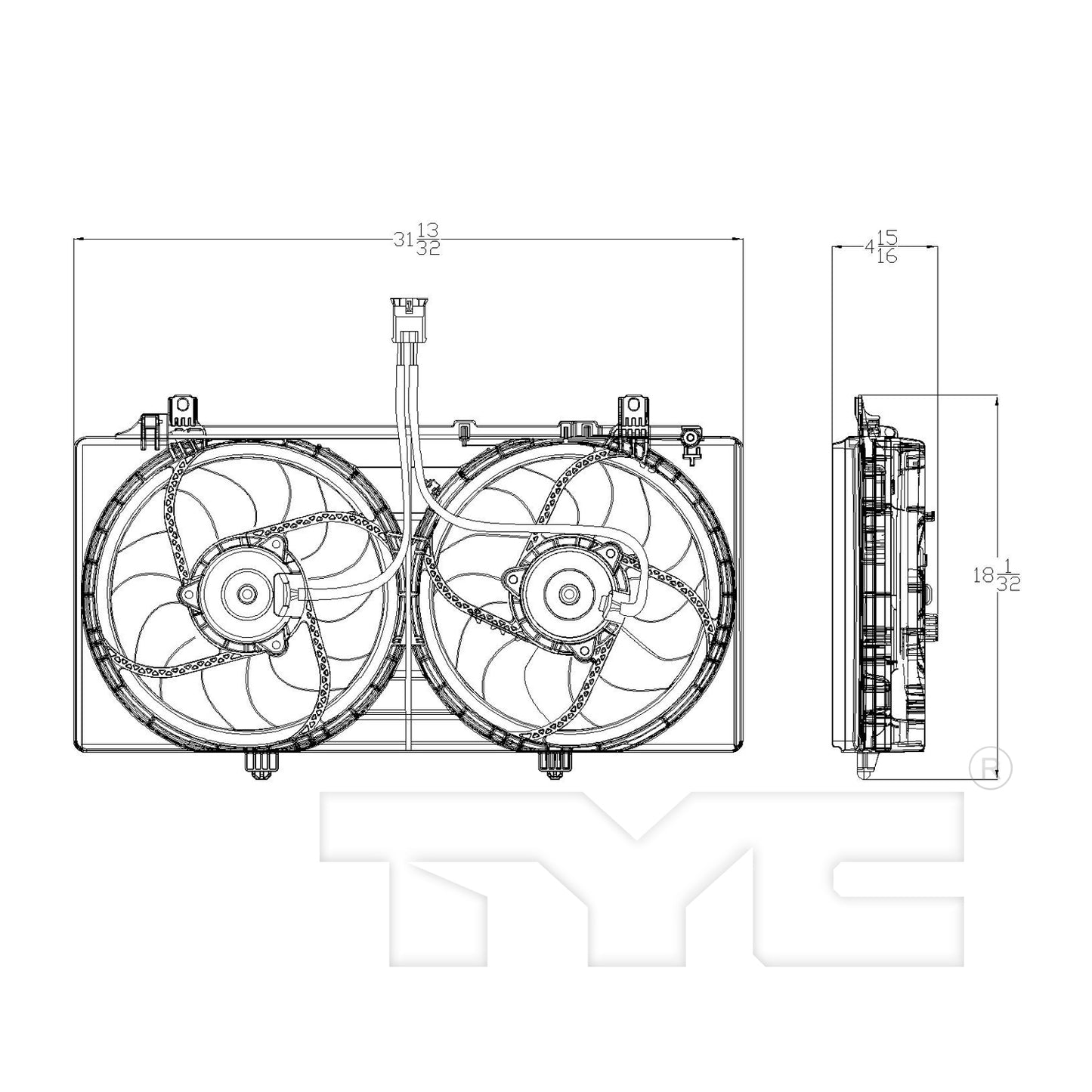 TYC Cooling Fan Assembly for Chevrolet Camaro 2010-2011 OEM # 92218317