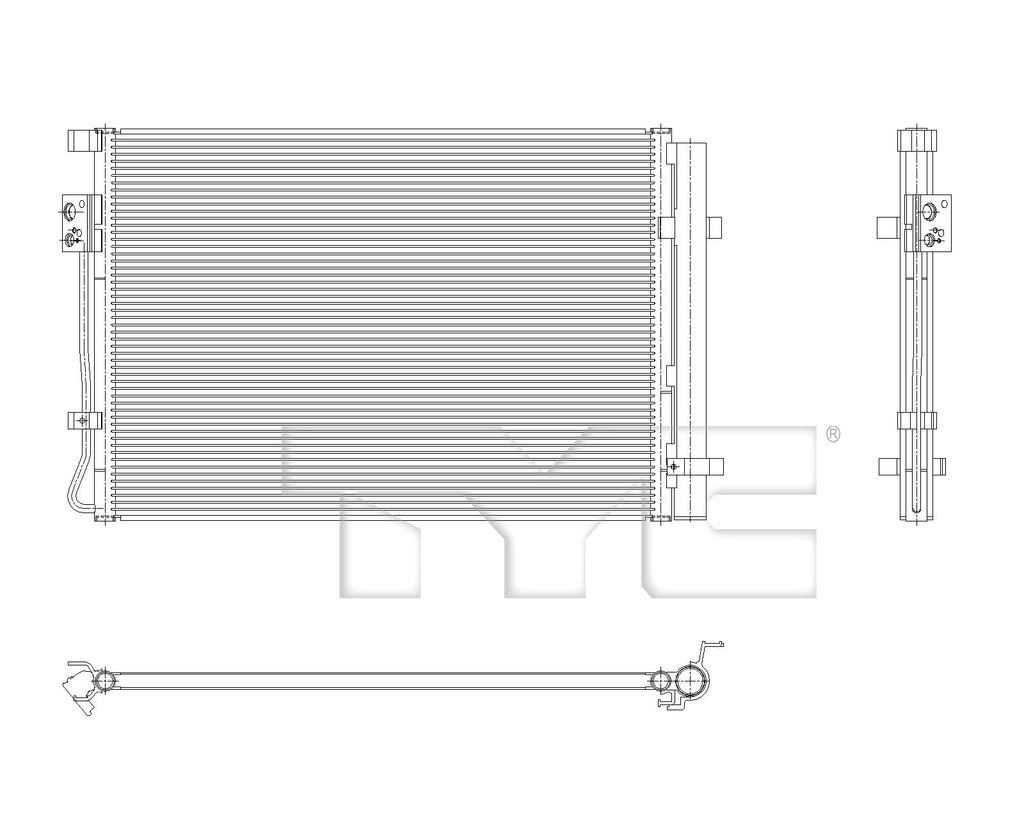 Hyundai A/C Condenser with OEM # 97606-K2000 TYC #  30216