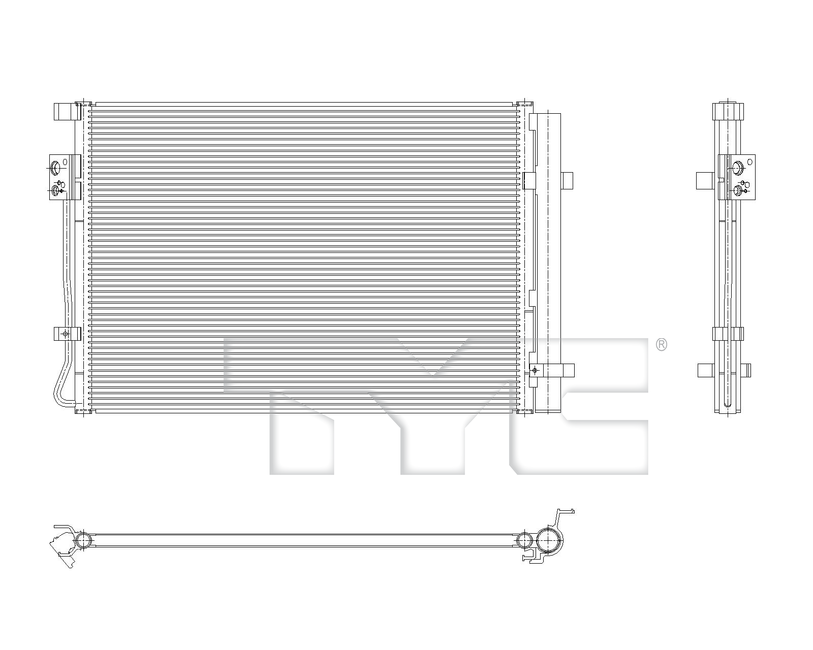 Hyundai A/C Condenser with OEM # 97606-K2000 TYC #  30216