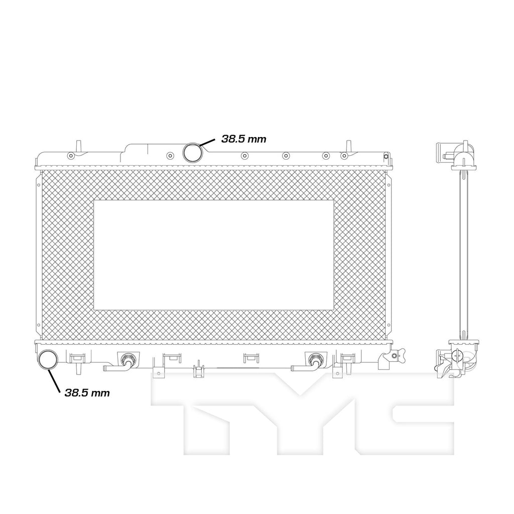 Subaru Radiator with OEM #  45111FE020 TYC #  2450