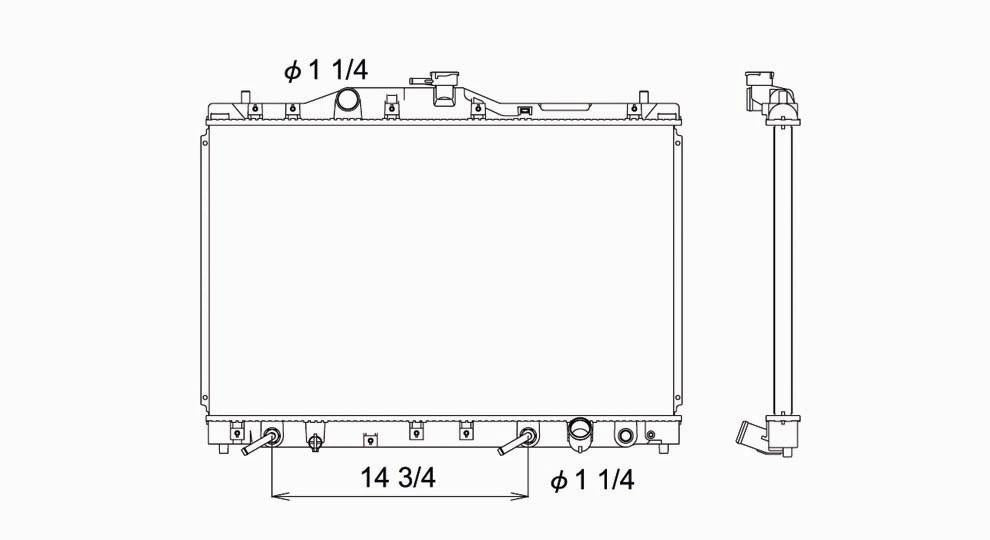 Acura Radiator with OEM #  19010-PY3-505 TYC #  1278