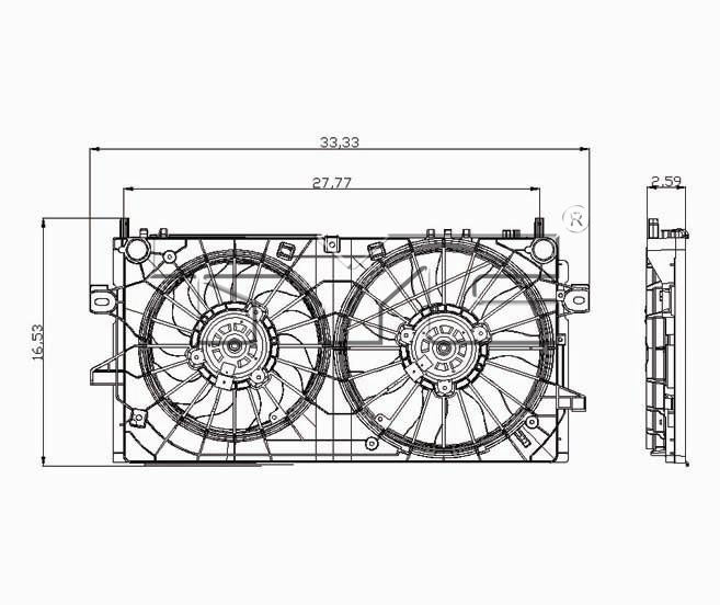 TYC Cooling Fan Assembly for Pontiac Grand Prix 2005-2008 OEM # 89018691