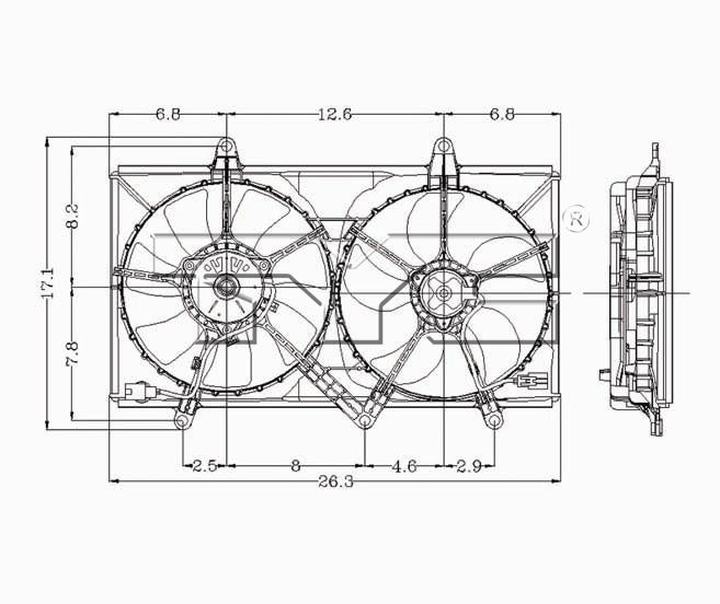 TYC Cooling Fan Assembly for Toyota Corolla 1998-2002 OEM # 16361-0D010