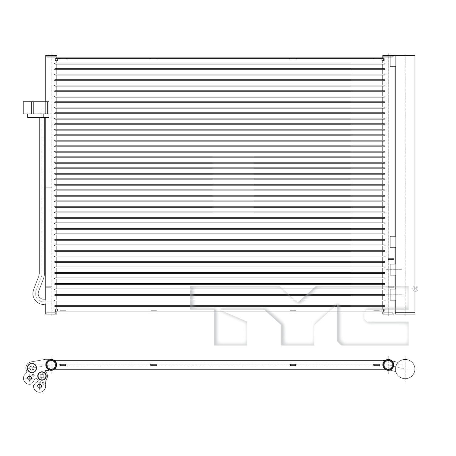 BMW A/C Condenser with OEM # 64 50 9 239 992 TYC #  3738