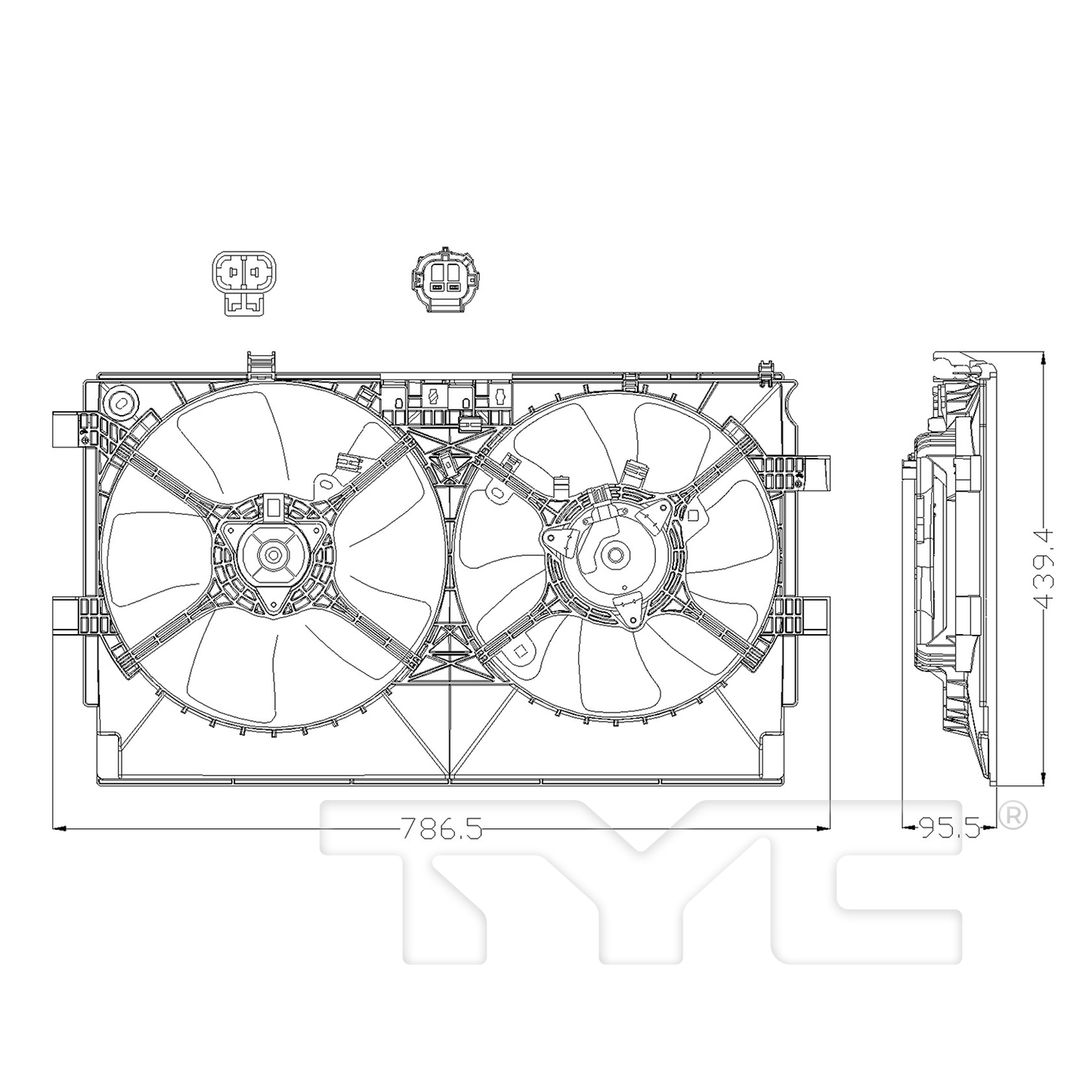 TYC Cooling Fan Assembly for Mitsubishi RVR 2011-2022 OEM # 1355A095