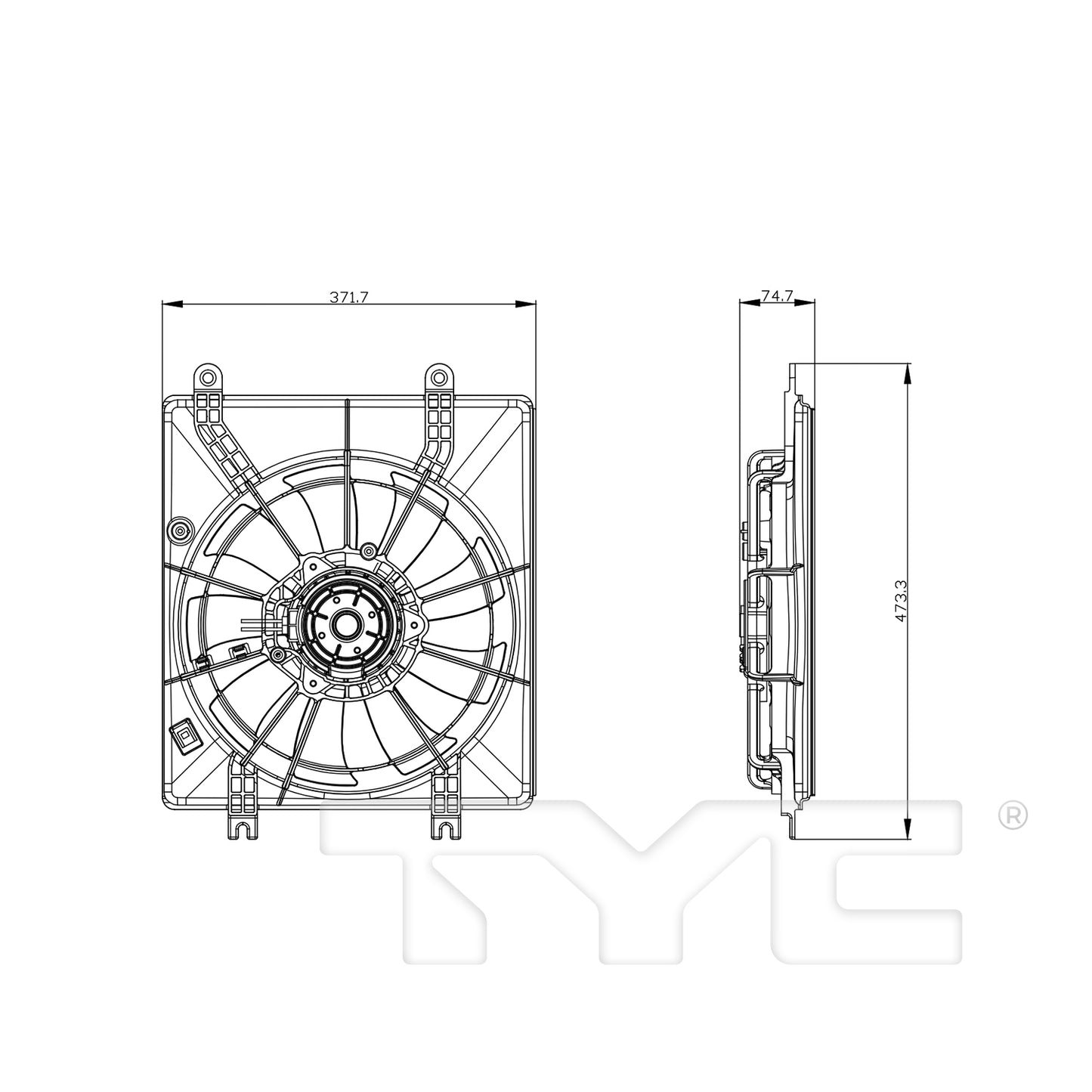 TYC Cooling Fan Assembly for Acura Integra 2023-2025 OEM # 38611-64A-A01